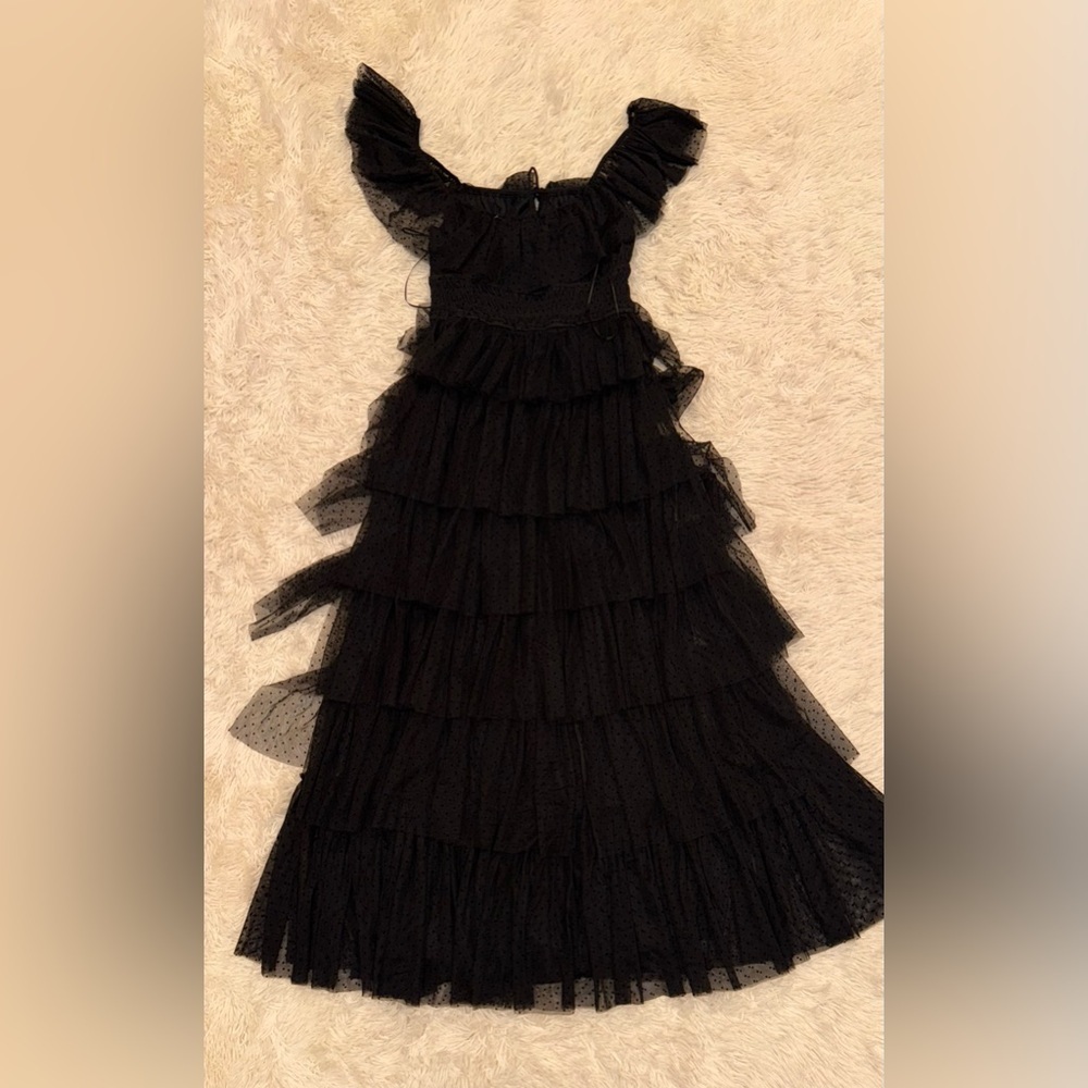 NEW Petal & Pup Belle Swiss Dot Tulle Tiered Maxi Dress sz L - Picture 6 of 7